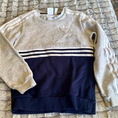 Boys Size: S Condition: Nwot *Pet Friendly Home!* - Bundle Sale!! Bundle 2 Items Together For 2/ $ 60!! Adidas Classic, Grey Adidas, Crew Sweatshirts, Blue Gray, Artifacts, Kids Shirts, Pet Friendly, Blue Grey, Shirts Tops