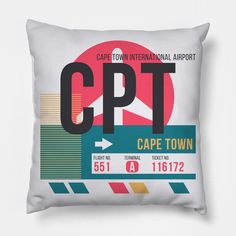 Show your love of travel and South Africa with this fun airport code design. -- Choose from our vast selection of throw pillows to match with your desired size to make the perfect custom pillow. Pick your favorite: Movies, TV Shows, Art, and so much more! Available in extra small, small, medium, large. For beds, couches/sofas, love seats, and chairs. Perfect for decoration. Baggage Tag, Code Design, Baggage Tags, Cape Town, Love Seats, Custom Pillow, Pillow Design, Custom Pillows, Love Seat