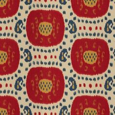 a red and blue pattern with circles on it