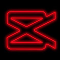 the letter x is made up of neon red letters and an arrow in the middle