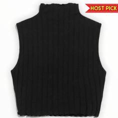 Sleeveless Camisole Lettuce Edge Ribbed Knit 100% Cotton Size Medium Nwt Fitted Tank Sweater Vest For Fall, Stretch Ribbed Sleeveless Vest, Black High Neck Tank Top For Spring, Spring Black High Neck Tank Top, Ribbed Sleeveless Winter Vest, Seamless Sleeveless Top For Fall, Fitted Casual Sweater Vest, Casual Fitted Solid Color Sweater Vest, Winter Sleeveless Ribbed Vest