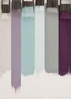 paint brushes with different shades of purple and blue