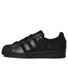 adidas originals Superstar HP2070 (SNKR/Cozy/Skate/Casual/Unisex/Wear-resistant) Black Superstars, Black Leather Adidas Sneakers, Black Adidas Shoes Superstar, Black Work Shoes, Black Superstar, Adidas Originals Superstar, Triple Black, Work Shoes, Adidas Originals