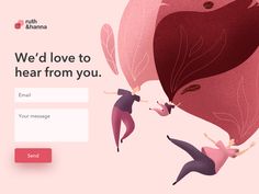 the website is designed to look like it has an image of two people falling from a heart