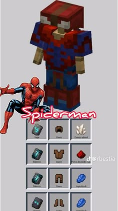 the spiderman character in minecraft