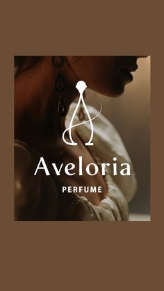 the logo for aveloria perfume, which is designed to look like a woman's face