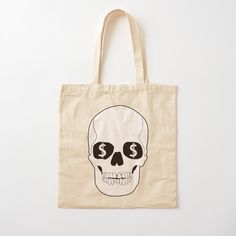 Get my art printed on awesome products. Support me at Redbubble #RBandME: https://www.redbubble.com/i/tote-bag/Skull-with-bucks-by-nzbt/46852855.P1QBH?asc=u Printed Tote Bags