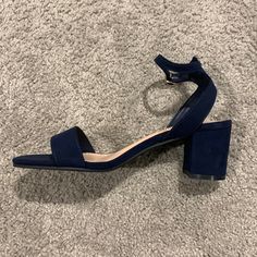 Navy Blue Dream Paris Heels. Size 7.5. 2 Inch Heel. Suede Fabric. Very Comfortable. Brand New, Never Worn. Box Included. Offers Welcome! Dress Blues Marines, Dark Blue Heels, Blue Velvet Heels, Blue Shoes Heels, Navy Ball, Formal Ideas, Gold Quince, Navy Blue Heels, Navy Heels