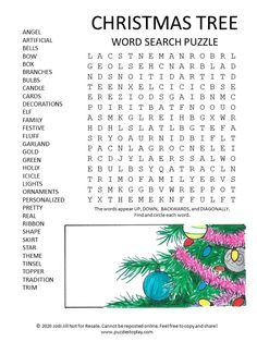 the christmas tree word search puzzle