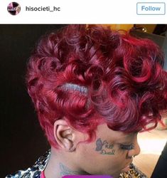 Short Haircuts with Undercuts for Extra Edge Short Red Hair Black Women, Red Hair Black Women, Hair With Curls, Curly Pixie Hairstyles, Silk Press Natural Hair, Short Red Hair, Natural Hair Short Cuts, Curls Hair