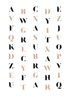 the letters are made up of different shapes and sizes, including one that is brown