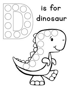 the letter d is for dinosaur coloring page