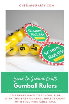 back to school craft gumball rulers with free printable tags