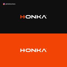 the logo for honka is shown in three different colors