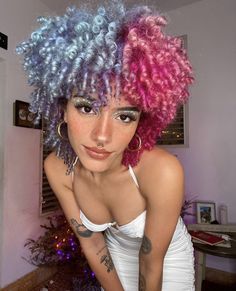 Cute Hairstyles Natural, Cute Hairstyles Natural Hair, Blue Curly Hair, Hair Styles Cute, Free Healthcare, Blue And Pink Hair, Oh Canada, Best Hair Dye