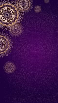 an abstract purple background with gold circles