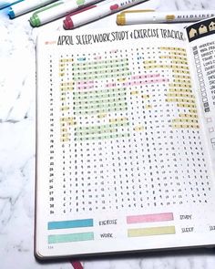 Bujo Time Tracker, Bullet Journal Hobby Tracker, Bujo Tracker Ideas Yearly, Bujo Yearly Tracker, Bullet Journal Yearly Tracker, Bullet Journal Study Tracker, Study Habit Tracker, Bujo Habit Tracker, Year Tracker