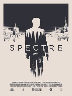 a movie poster for the james bond film spectre with a man in a suit