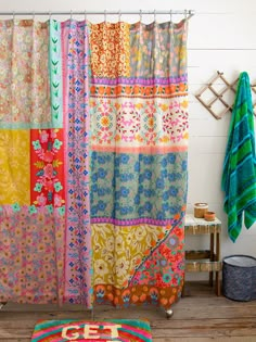 Shower Curtain|Patchwork-view 1 Easy Bathroom Makeover, Cute Shower Curtains, Colorful Shower Curtain, Boho Style Decor, Boho Shower Curtain, Unique Shower Curtain, Deco Boheme, Curtains Living, Boho Bathroom