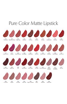 What it is: A long-wearing, lip-adoring lipstick with striking, plumping color in a velvety matte finish (coveted shades are refillable). What it does: Make the moment with a match for every power move. This long-lasting, high-performance lipstick saturates lips with statement-making, wearable color designed to flatter all skin tones. It stays color true and wears for 10 impactful hours while resisting bleeding, feathering and creasing. The plush powder complex delivers a smooth, velvety matte f Soft Autumn Lipstick Colors, Valentines Day Lipstick, Copper Lipstick, Lipstick For Pale Skin, Lipstick Names, Natural Lipstick Colors, Pink Lipstick Shades, Trendy Lipstick, Autumn Deep