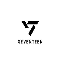 the logo for seventeen is shown in black and white, with an arrow pointing up