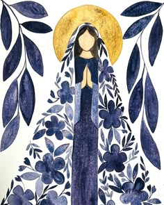 Barbara Braga Arts (@bbraga33) • Fotos e vídeos do Instagram Virgin Mary Painting, Nativity Art, Catholic Decor, Divine Art, Images Of Mary, Catholic Images, Watercolor Paintings Easy, Jesus Art