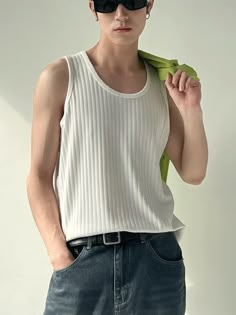 Our Slim Tapered Ribbed Tank Top is an essential addition to your wardrobe. Featuring a classic ribbed design, it can be worn alone, or layered under a button shirt or jacket for a more formal look. Perfect for any casual occasion, this tank top pairs easily with any pants or shorts.
Gender: Men
Material: Polyester
Clothing Length: Regular
Sleeve Length: Sleeveless
Collar Type: Round Neck Men's Tank Top, Tank Outfit Men, Male Crop Top Aesthetic, Men Wearing Crop Tops, Mens Tank Top Outfits, Men Tank Top Outfit, Tank Top Outfits Men, Tank Top Male, Men In Tank Tops