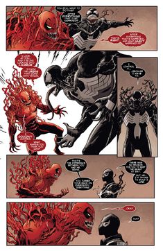 a page from the spider - man comic book, with an image of a demon attacking another