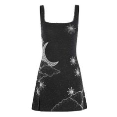 Midnight Sparkle Sleeveless Mini Dress Celestial Party Dress, Taylor Swift Concert Dress, Cleo Peppiatt Dress, Midnights Dress, Black Dress Glitter, Celestial Fashion, Black Glitter Dress, Clio Peppiatt, Midnight Dress