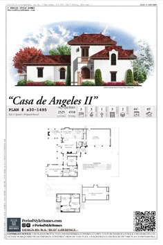 the floor plan for this spanish style home, which is located in an area that has been