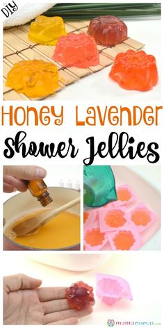 honey lavender shower jellies are an easy and fun way to use natural ingredients