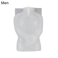 an image of a white male mannequin head on a white background with the words men written below it