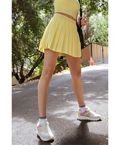 Stretch woven active pleat tennis skorts. Stretch Woven & Butter Soft Combination Fabric Pleat Skort / Skirt 2 in 1 Attached Shorts with Two-Way Side Pockets Waist Coin / Key Pocket Pleat Skort, Pleated Tennis Skirt, Pink Lemon, Tennis Skort, Lemon Cream, Tennis Skirt, Skorts, Tennis, Coin