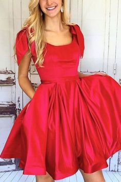 SP1640,Red A-Line Homecoming Dresses,Short School Party Dresses · SofieProm · Online Store Powered by Storenvy Dresses With Bows, Red Homecoming Dresses Short, Fashion Challenge, Red Cocktails, Red Homecoming Dresses, Silk Dresses, School Dresses, Candle Light, Short Prom