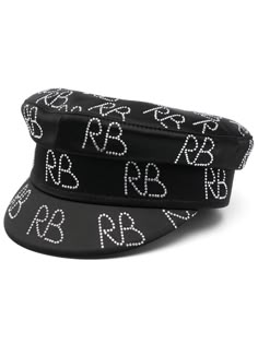 black cotton crystal embellishment all-over logo print curved peak slip-on style Dr Jewelry, Outfit Wishlist, Baker Boy Hat, Hats Black, Baker Boy, Latest Fashion Design, Boy Hat, Pumps Flat, Crossbody Tote