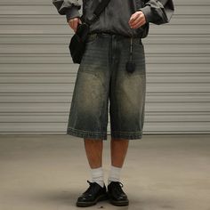 DETAILSMaterial: CottonWaist Type: Mid Stylish Workwear, Denim Shorts Men, Blue Jeans Shorts, Oversized Y2k, Shorts Streetwear, Workwear Style, Mens Denim Shorts, Streetwear Hip Hop, Y2k Shorts