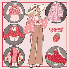 the pattern for strawberry dress - up is shown