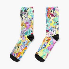 Super soft all-over printed knit socks with extra cushioning in the sole. Suitable for men and women. Pinkie Pie, Designer Socks, Socks For Sale, Knitting Socks, Floral Tie, Crew Socks, My Little Pony, Sell Your Art, Multi Color