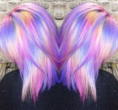 Hair goals Magical Hair, Holographic Hair, Twisted Hair, Vibrant Hair, Bright Hair Colors, Hair Color Pastel, Multicolored Hair, Awesome Hair, Hair Color Purple