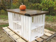 an iphone screen showing the mobile app for kitchen island, distressed rustic country crate storage, free shipping