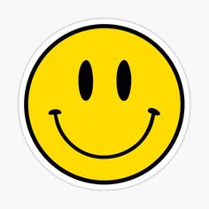 a yellow smiley face sticker