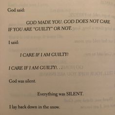 an open book with the words god made you god does not care if you are guilt or not