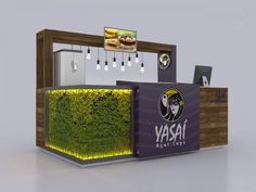 a booth designed to look like a restaurant