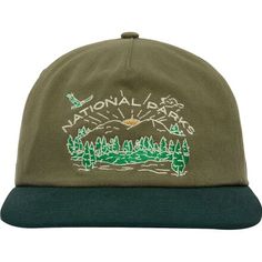 Celebrating some of our favorite public spaces, the Parks Project National Park Welcome Grandpa Hat brings vintage style to our outdoor lovers' wardrobes. Embroidered cotton offers a throwback style in a comfortable everyday fit. Parks Project, 5 Panel Hat, Panel Hat, Outdoor Lover, Public Spaces, Personal Marketing, Fashion Flats, Snapback Hats, Snug Fit