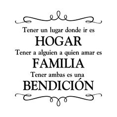 the words in spanish are black and white, with an ornate frame above it that reads