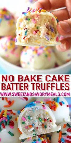 no bake cake batter truffles with sprinkles