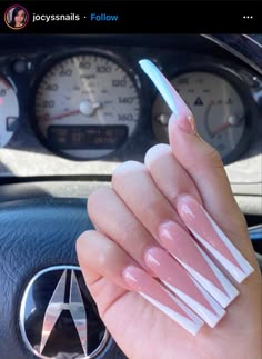 Long Xl Nails, Long French Nail Designs, Long Nail French Tip, Long Nails Square Design, Acrylic Nails Xl, Xl French Tip Nails, Simple Long Square Nails, Xl Nails Acrylic, Long Square Acrylic Nails Summer