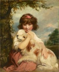 A Young Girl and Her Dog, Joshua Reynolds, c. 1780 Girl And Her Dog, Pet People, Art Children, Animals In Art, Pet Art, George Iii, Animal Behavior