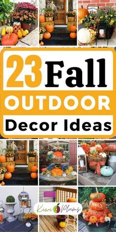 Looking for some inspiration for your fall outdoor decor? Here are some beautiful & creative fall outdoor decor Ideas for your front porch and backyard. Fall Deck, Fall Patio, Outdoor Fall Decor Ideas, Outdoor Fall Decor, Fall Front Door Decor, Outdoor Decor Ideas, Pumpkin Display, Fall Front Porch Decor, Fall Decor Ideas