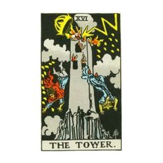 the tower tarot patch on a white background